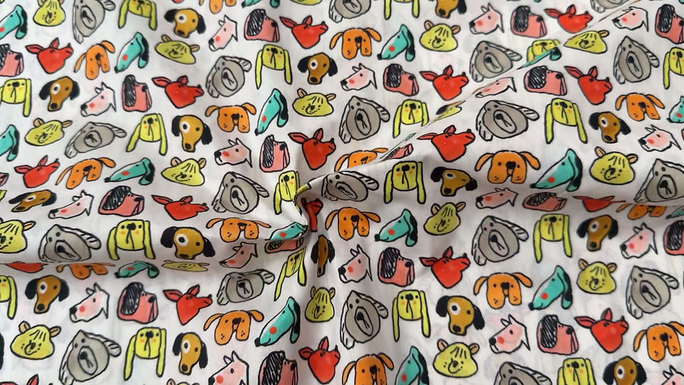 Thumbnail: Dogs 100% Cotton Poplin Fabric Swirl Video