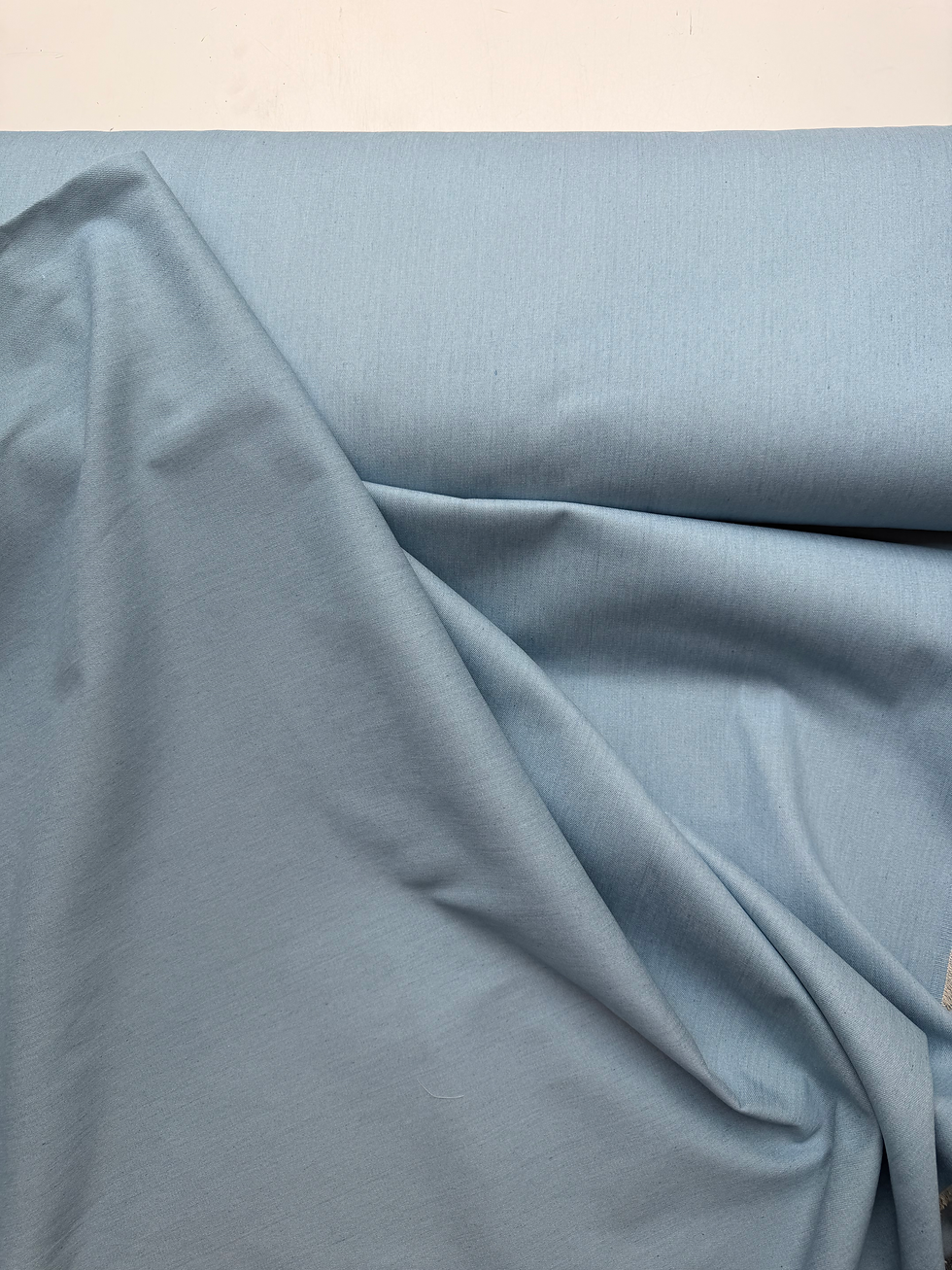 Ultra Light Blue 100% Cotton Denim Fabric Folded picture