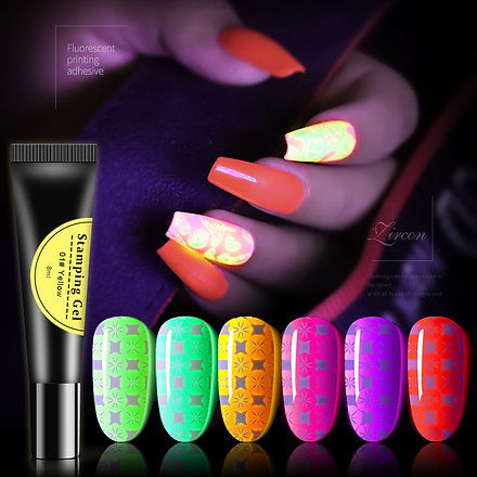 1 Bottle Neon Nail Polish Luminous Gel Nail Art Stamping