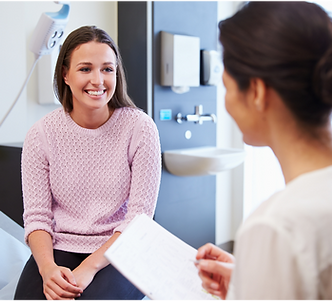 family doctor with female patient