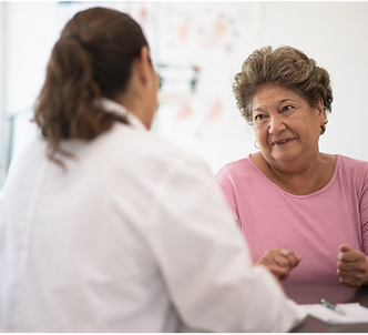 family doctor with senior patient