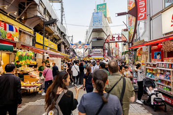 Walking around Ameyoko with our guide