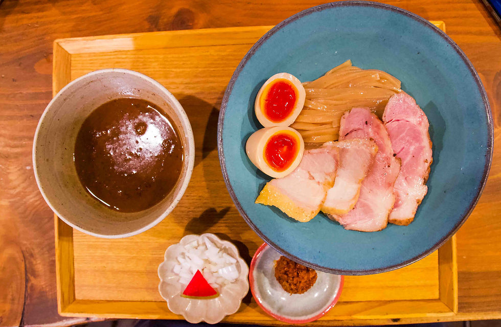 World Class Tsukemen from Above