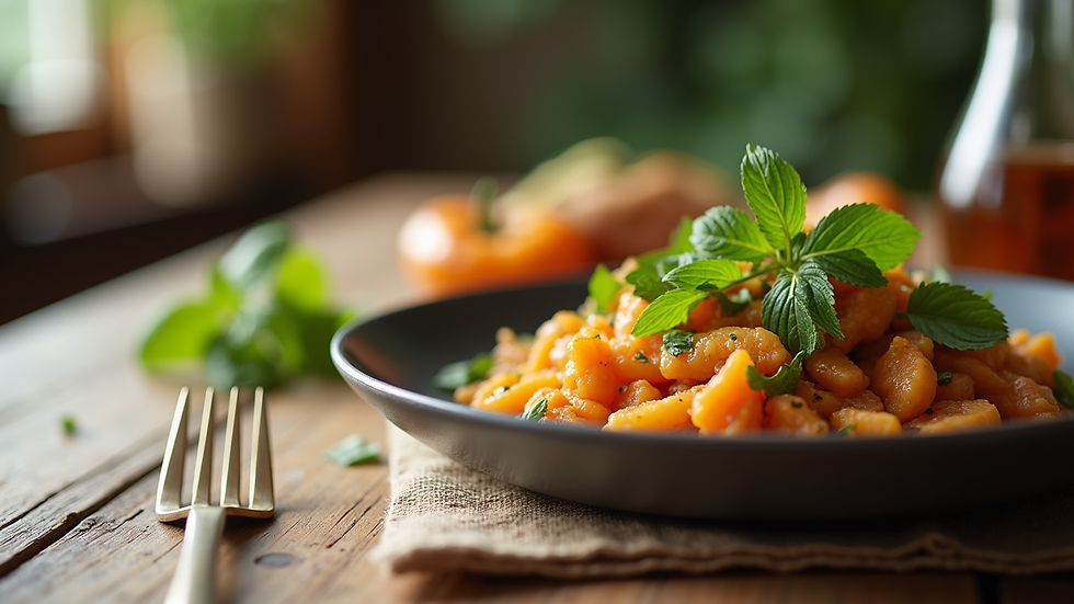 Close-up view of a healthy meal on a wooden table