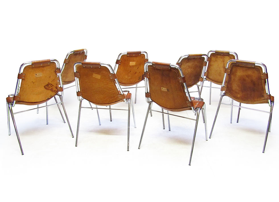 Charlotte Perriand Les Arcs Chairs Original 1960s Dal Vera Italian Leather Chrome