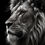 Miniature : Toile Lion Noir et Blanc 1