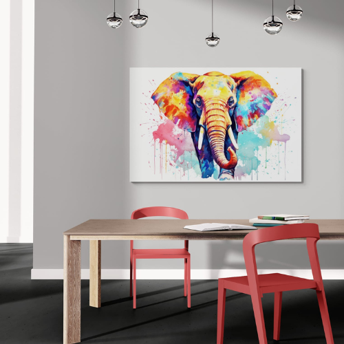 Toile Élephant Coloré