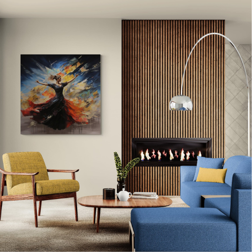 Toile Danceuse Bleu Éclaté