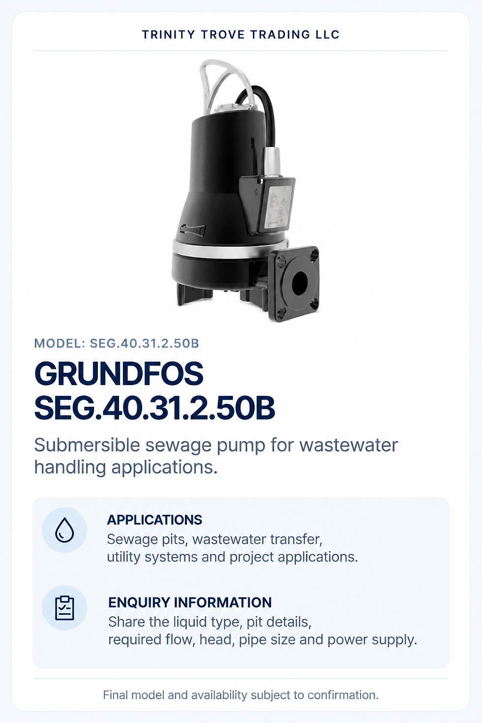 Grundfos SEG.40.31.2.50B Submersible Pumps UAE