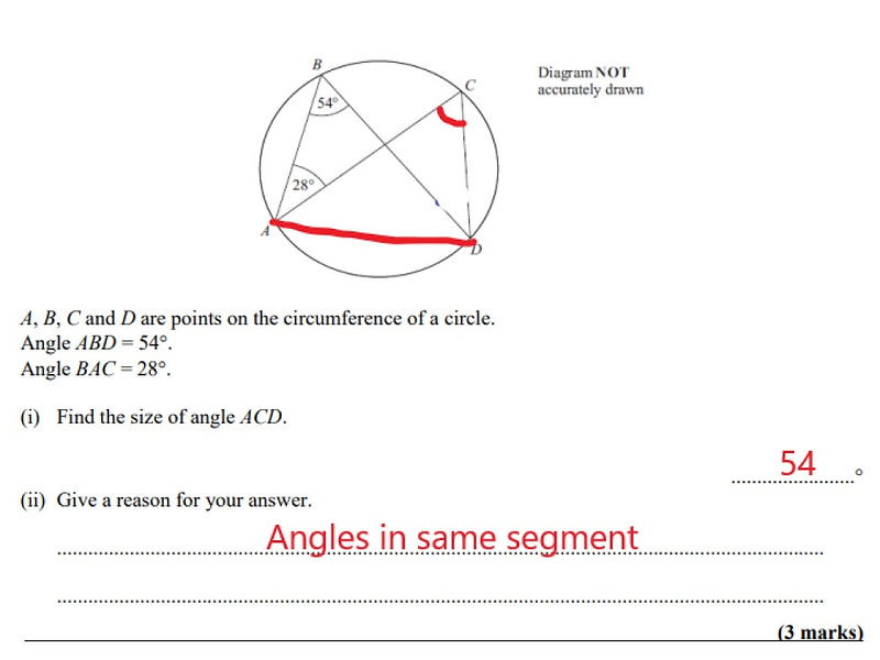 GCSE question solution