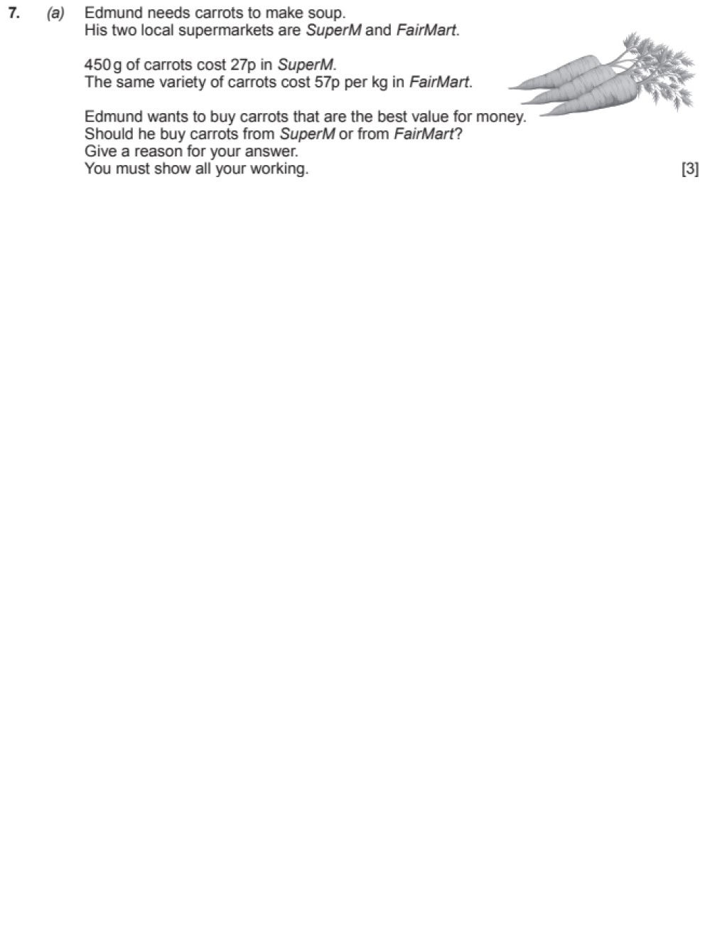 GCSE past paper question