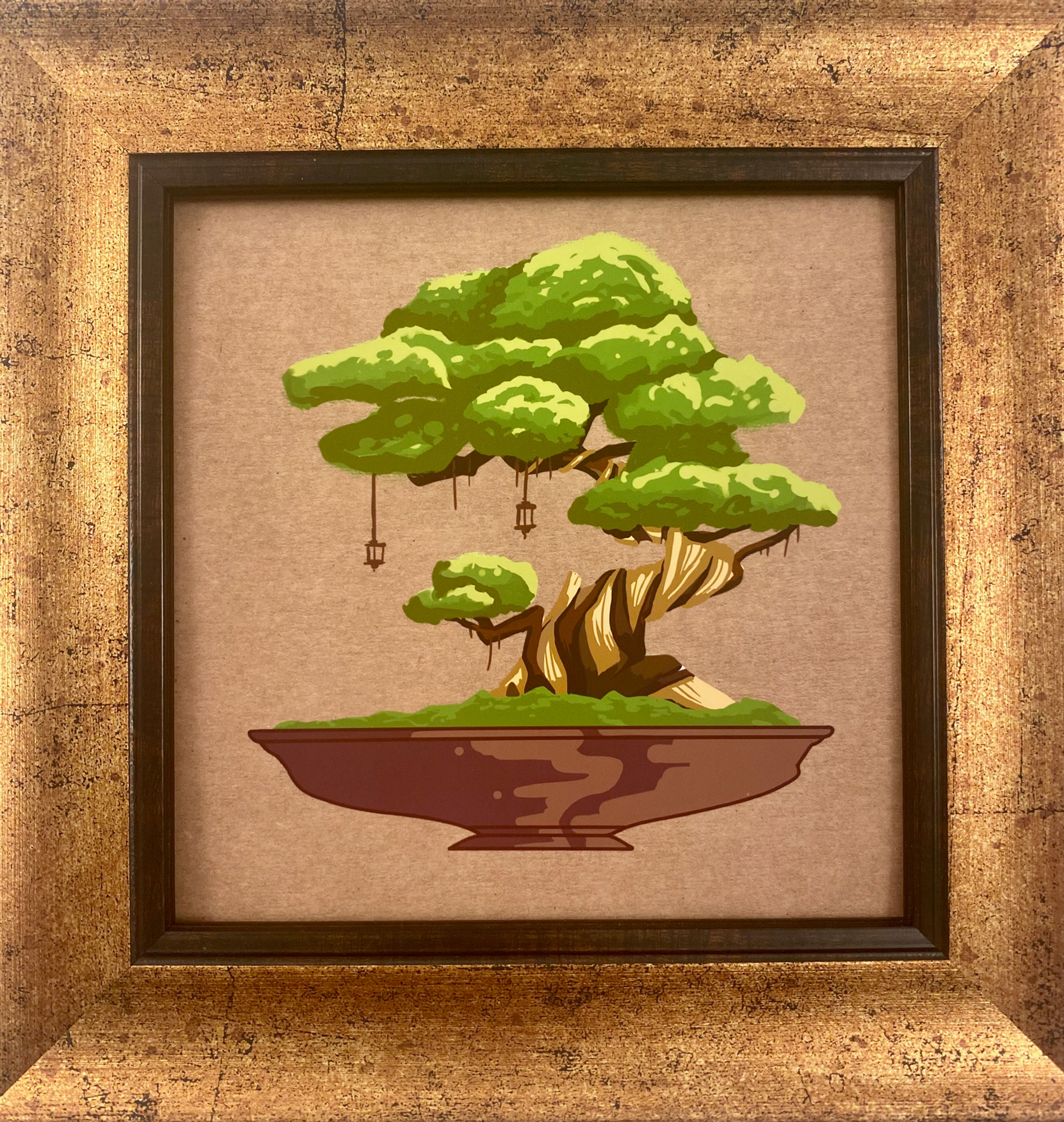 5x5 Bonsai Tree with Lanterns Print