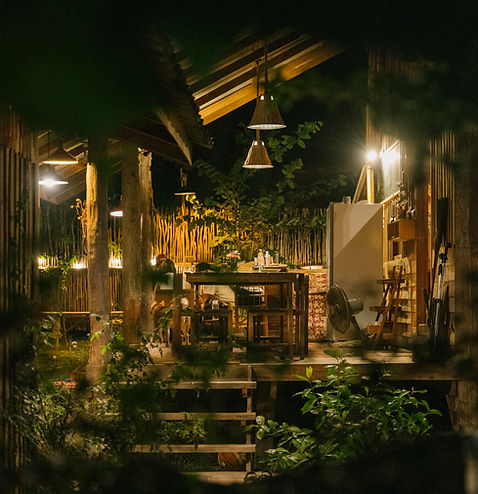 Bar on the wooden house deck at dear phangan