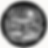 snowy winter scene with houses, trees, land, and animals in a black circular picture frame-original photo