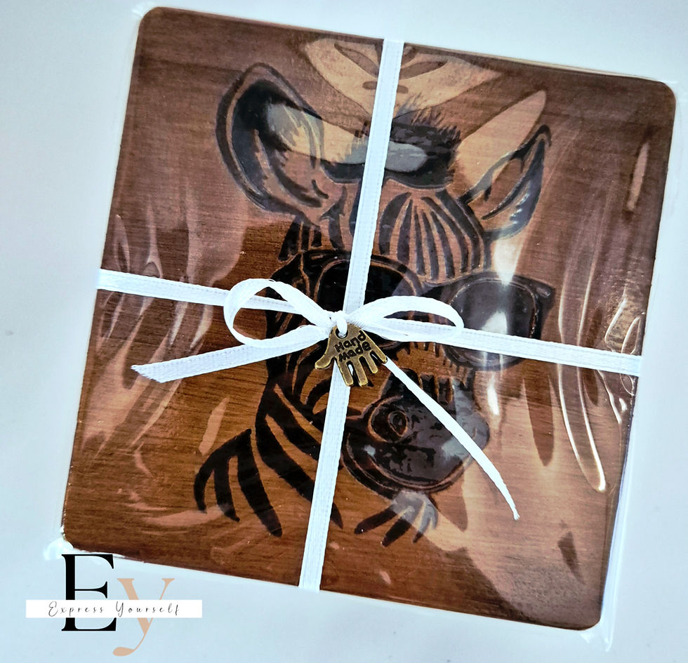 Thumbnail: Wood coaster set - Cool Animals