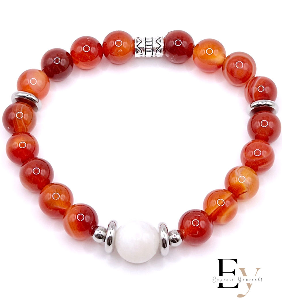 Thumbnail: Carnelian, Red Agate & Moonstone bracelet