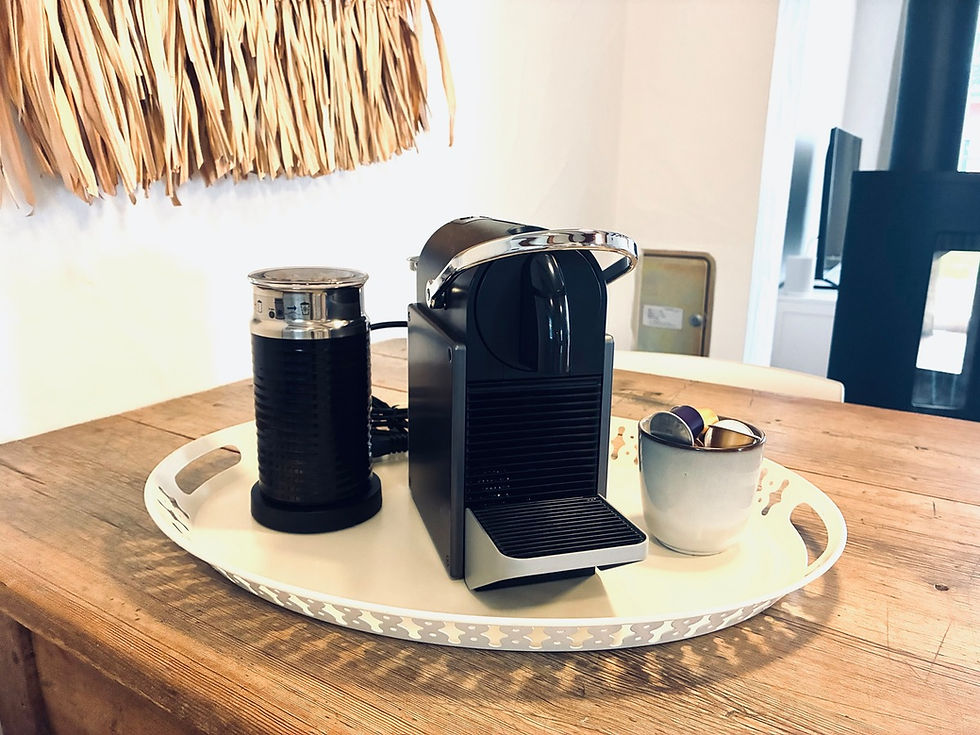 Nespresso Kaffeemaschine mit Milchschäumer im Ferienhaus Kogge in Zingst