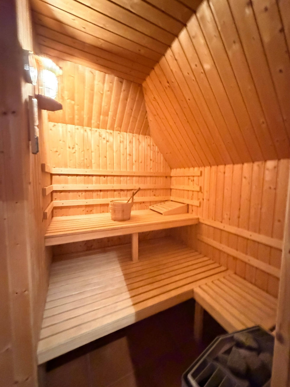 Gemütliche Holzsauna im Ferienhaus Kogge