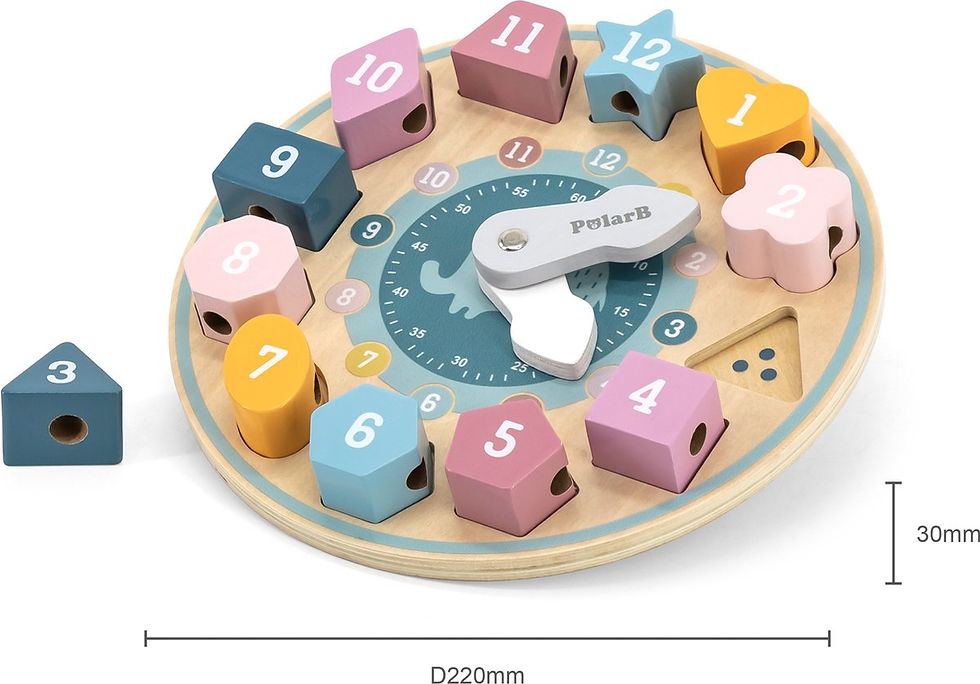 Thumbnail: PolarB - Puzzelklok - Houten speelgoed