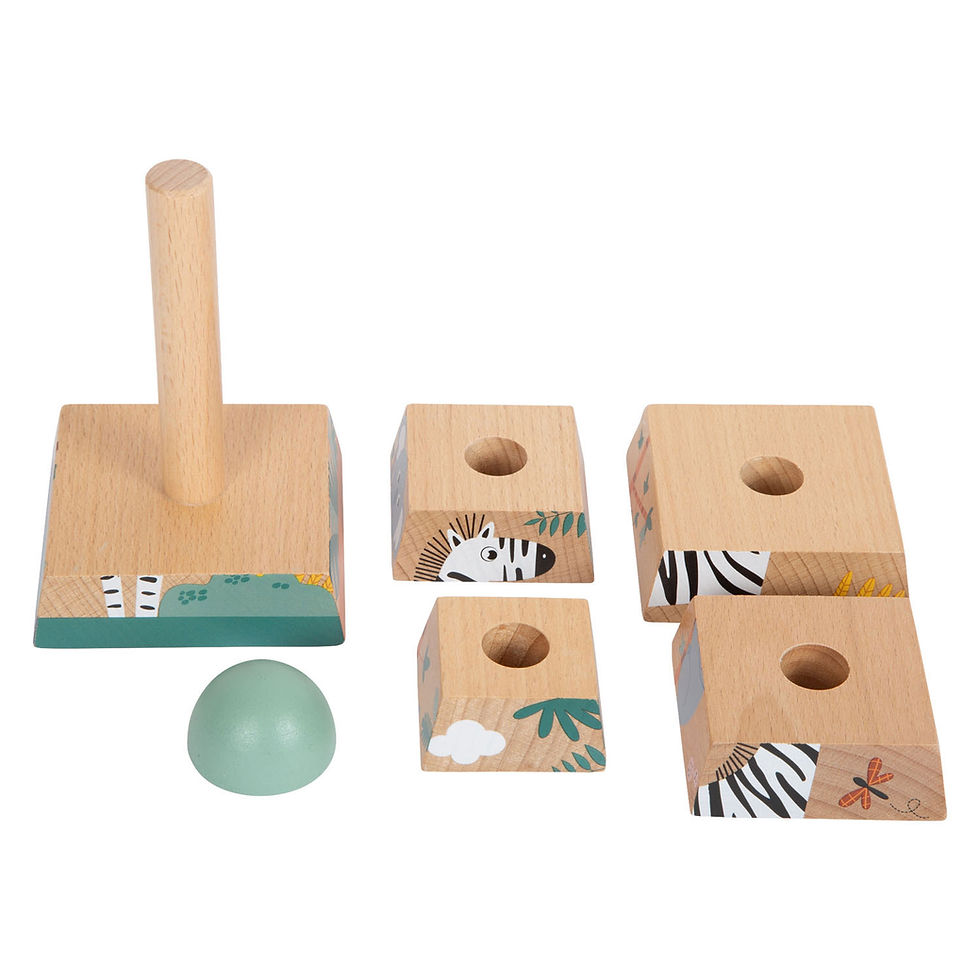 Thumbnail: small foot - Stapeltoren Safari - Houten speelgoed