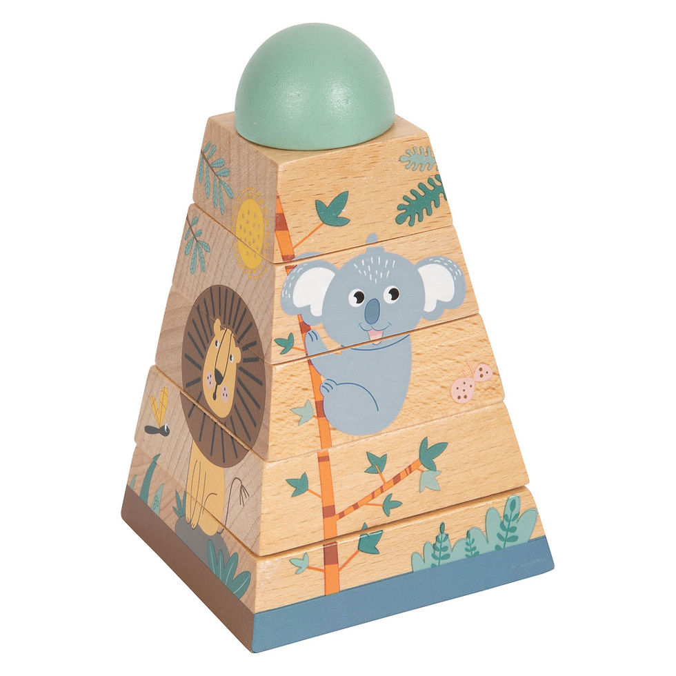Thumbnail: small foot - Stapeltoren Safari - Houten speelgoed