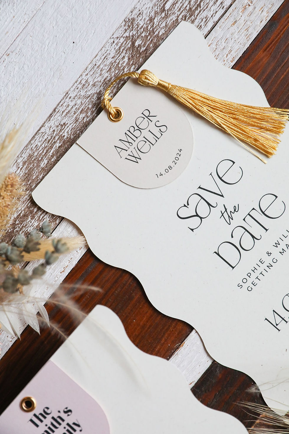 Thumbnail: Kalmia Save The Date & Guest Name | Side Waved