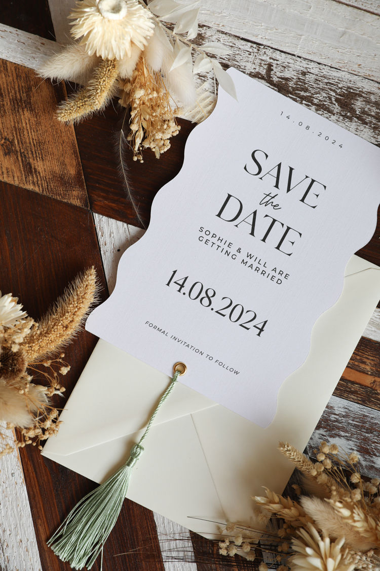 Thumbnail: Knautia Save The Date | Side Wave