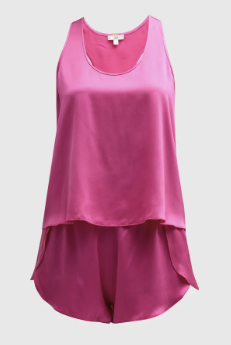 Lunya Silk Tank and Short Set Hot Pink
