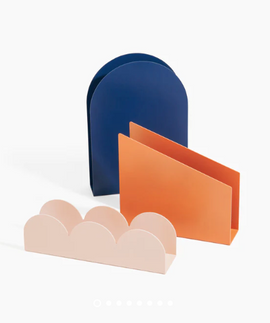 Forms Desk Organizer Set Pink, Orange, Navy