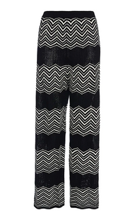 Eres Chevron Knit Pants Black and White