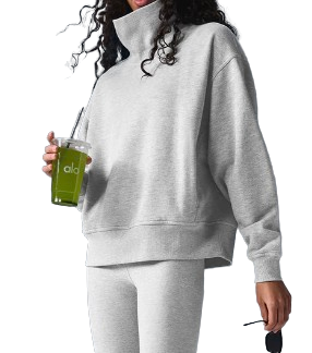 Alo Hazy Mock Neck Pullover Grey