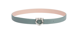 Ferragamo Gancio Leather Belt Light Blue