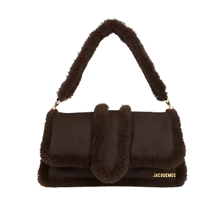 Jacquemus Shearling Bag Chocolate Brown