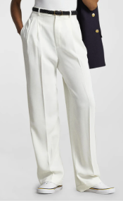 Ralph Lauren White Straight Leg Pant