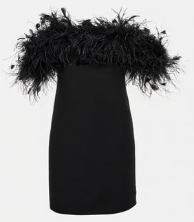Valentino Feather Dress Black