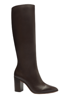 Schutz Leather Block Boot Brown