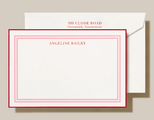 Crane Hampstead Card Pink and Red