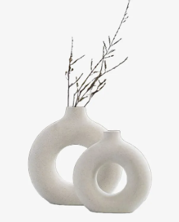 Ceramic Vases White Circular