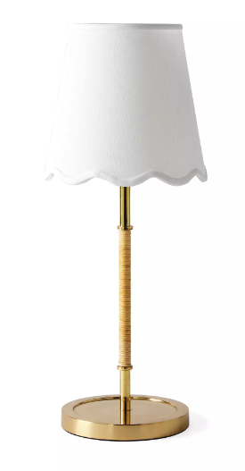 S&L Larkspur Petite Table Lamp White and Gold