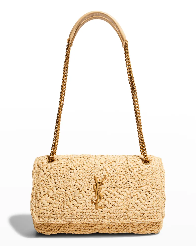 YSL Crochet Raffia Shoulder Bag