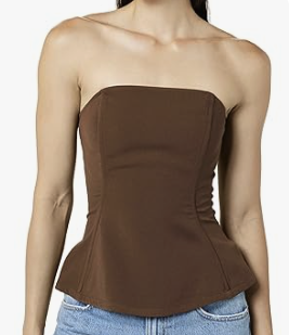 Strapless Corset Top Brown