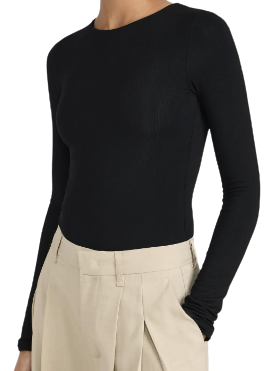 Re Ona Long Sleeve Bodysuit Black