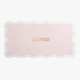 PB Scalloped Acrylic Desk Mat Pink and White