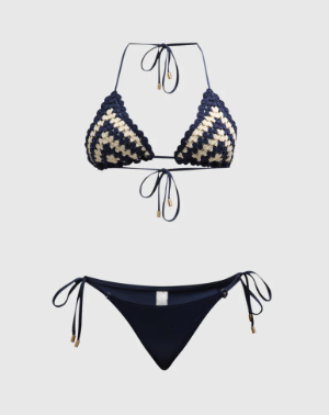 Zimmermann Chevron Bikini Blue and White