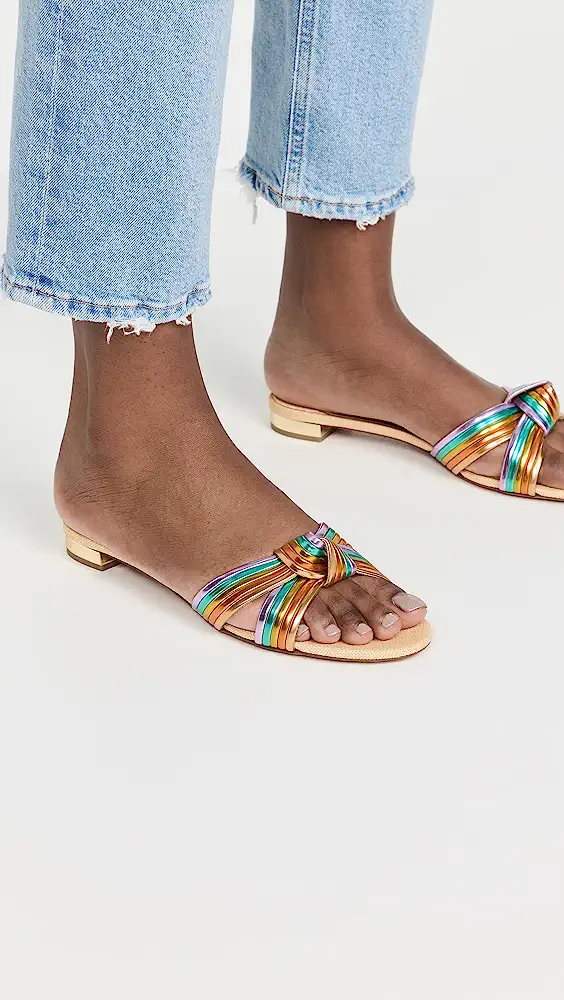 Aquazzura Bacalar Sandal Flat Multi-colored