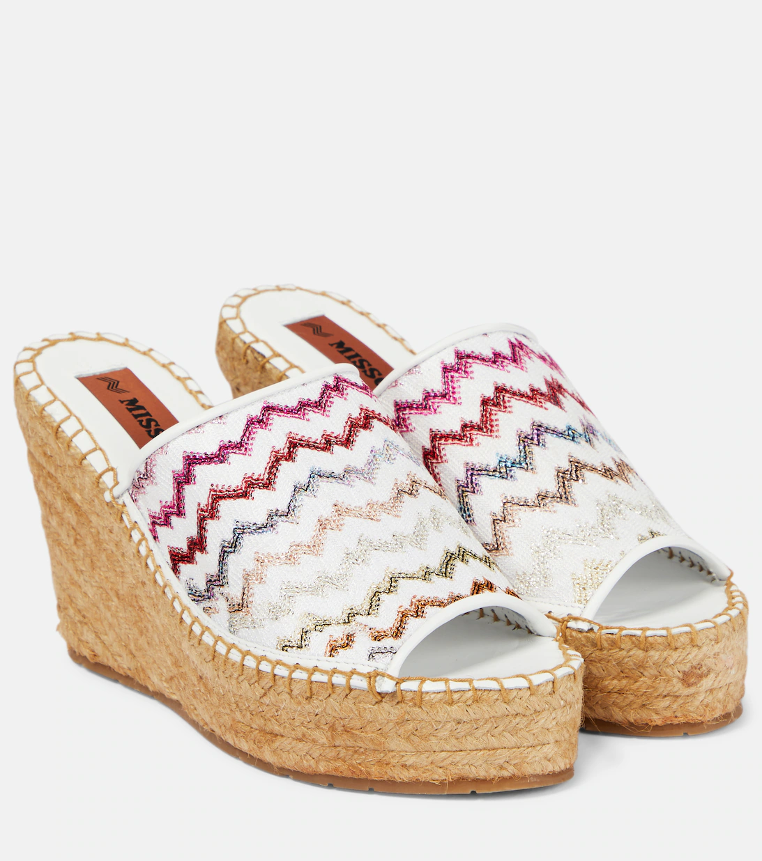 Zig-zag espadrille wedges