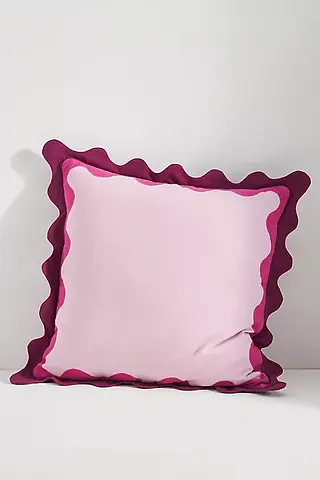 Anthro. Pink Scalloped Pillow