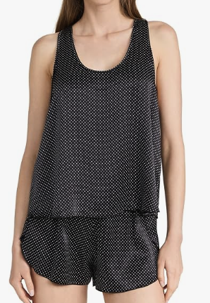 Lunya Washable Silk Set Black with White Polka Dots