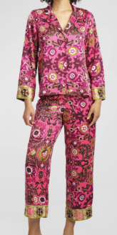 Natori Cropped Floral PJ Set Pink Patterned