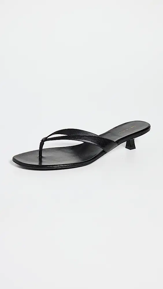 Tory Burch Flip Flop Sandal Black with Heel